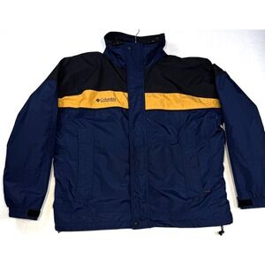 Columbia Bugaboo Men's L Interchange Jacket Blue Gold Coat Fleece Liner